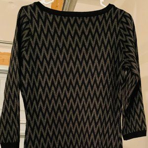 CHARMING CHARLIE GRAY AND BLACK SWEATER DRESS